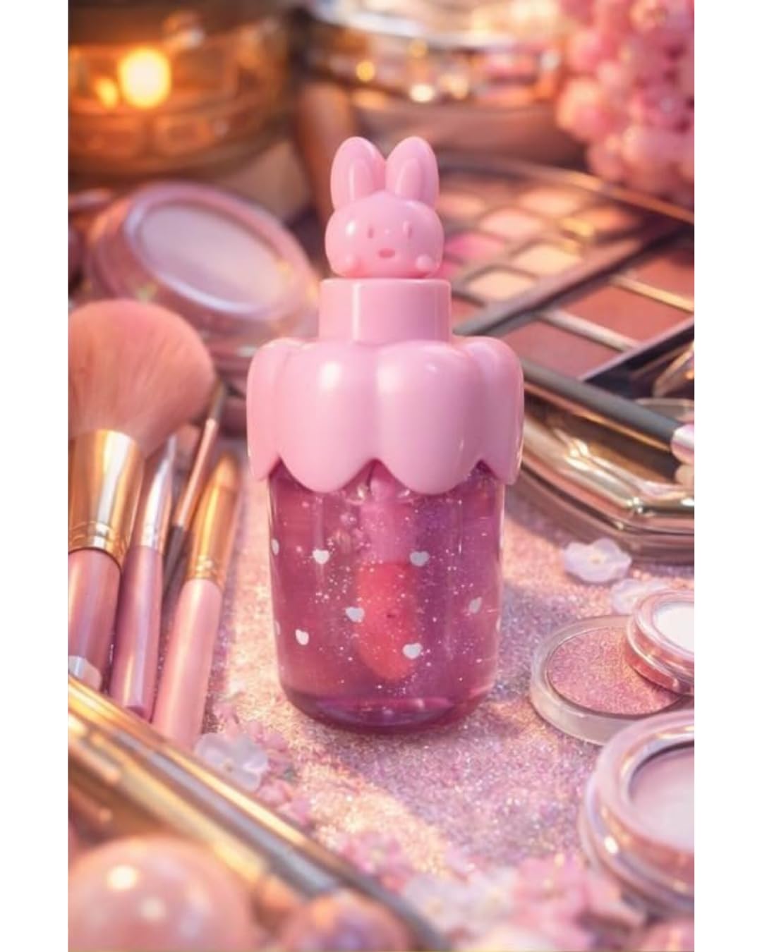 Rabbit Heart Lip Gloss Cute Design Hydrating Moisturizing Glossy Lip Balm Mini Portable Non Sticky Smooth Shine Travel Friendly Lip Care Cosmetic for Girls Kids Gift Item, Random Color - 1 Pc - View 6 of 6