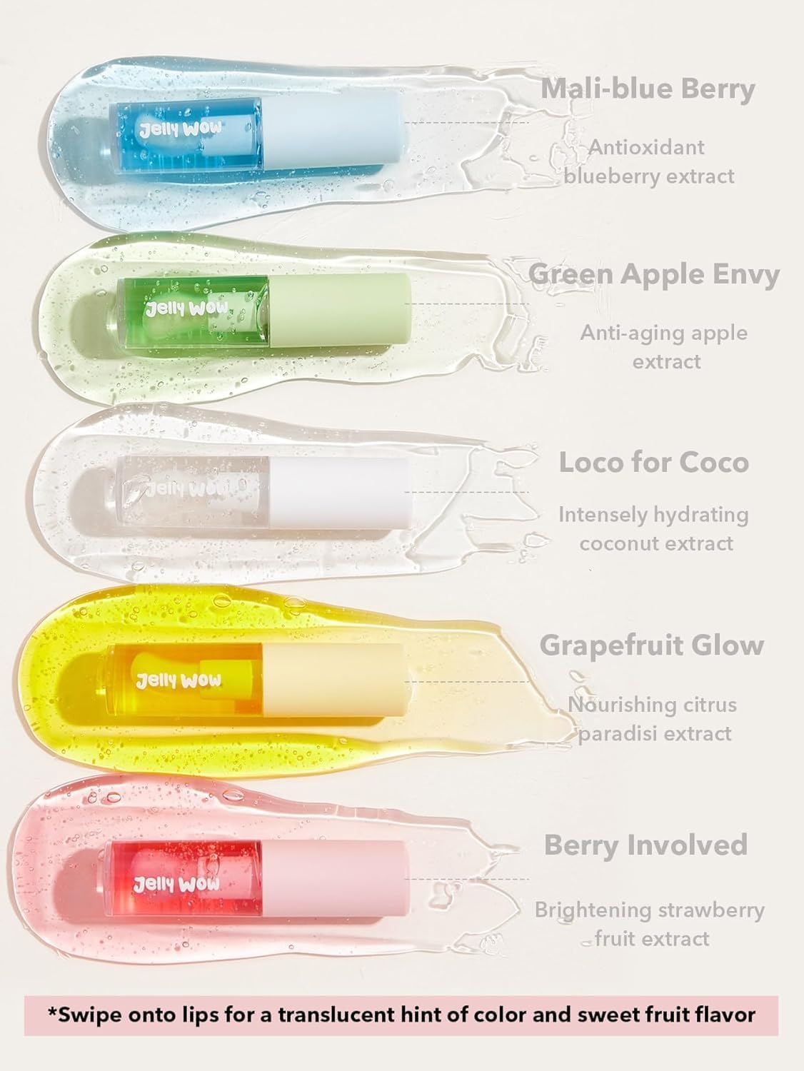 Korean Cute Hydrating Non-Sticky Lip Oil Moisturizing Plumping Lip Gloss for Girls & Women - View 3 of 5
