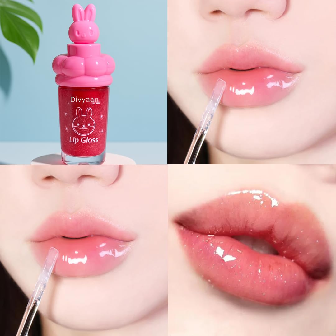 Lip Gloss Combo for Girls – Juicy Bear Shape Lip Gloss Set | Moisturizing Hydrating Lip Balm for Dry Lips | High Shine Glossy Finish | Cute Kawaii Makeup Gift for Women & Teens (Combo of 2) - View 4 of 6