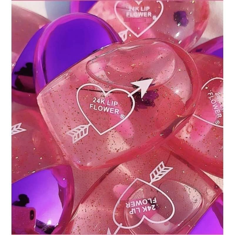 Cute heart shape Lipgloss for girls lip balm korean lipgloss pink shiny lips waterproof long lasting liquid glitter lipgloss for women (pack of 2) - View 3 of 5
