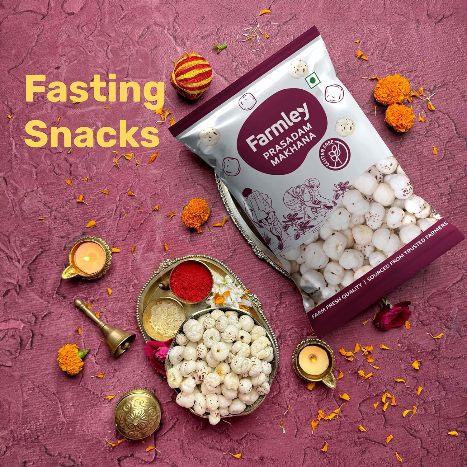 Farmley Prasadam Makhana, 250 g, Fit for Fasting | Foxnuts, Lotus Puffs | Rich in Calcium, Maintains Weight, Healthy Snacks - View 2 of 6
