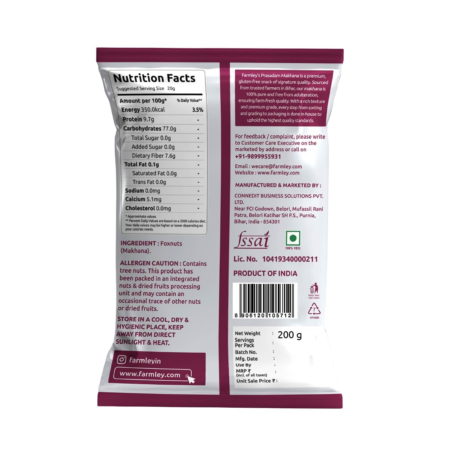 Farmley Prasadam Makhana, 250 g, Fit for Fasting | Foxnuts, Lotus Puffs | Rich in Calcium, Maintains Weight, Healthy Snacks - View 5 of 6