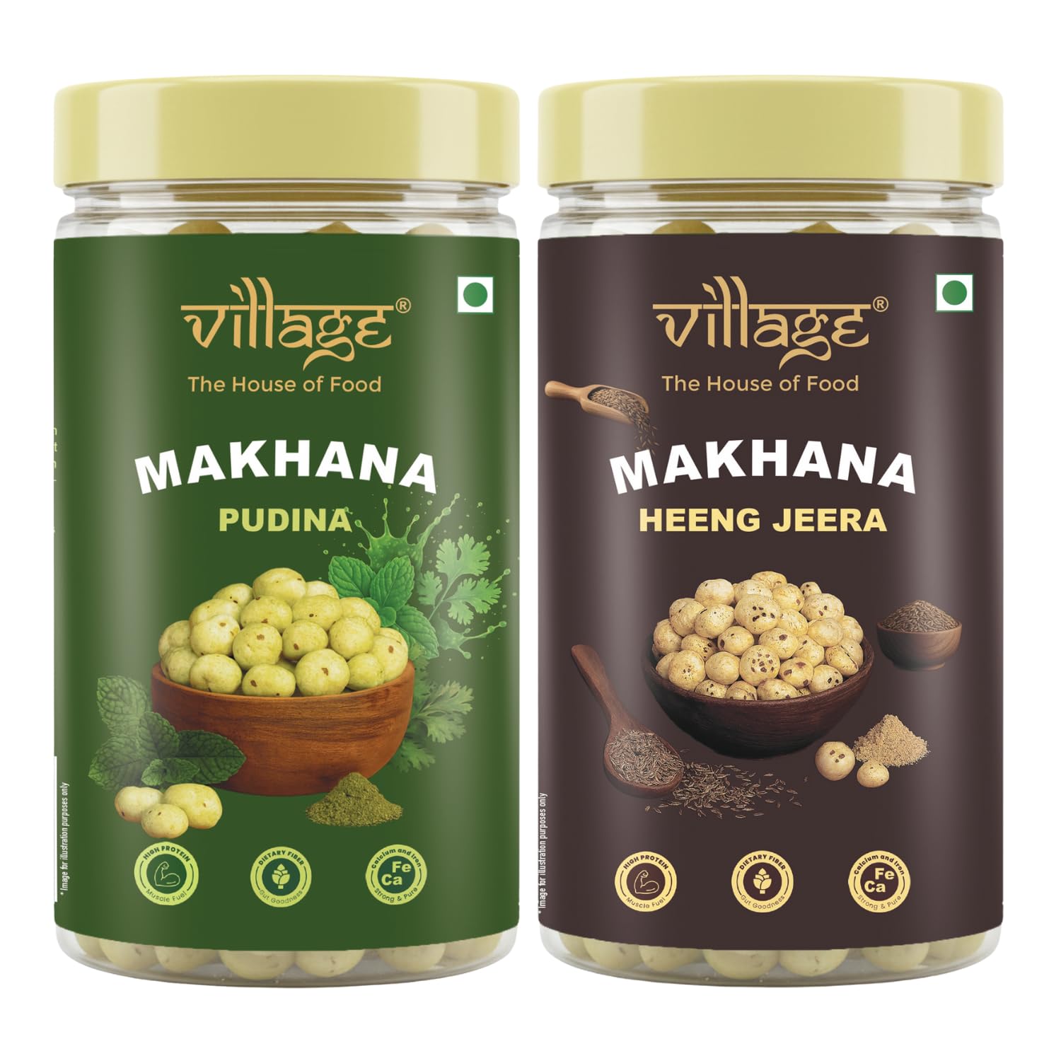 Village–The House of Food Crunchy Roasted Makhana | Pudina & Hing Jeera Flavour | Healthy Low-Calorie Snack Roasted in Rice Bran Oil | Gluten-Free & Guilt-Free Munchies | 70g Each (Pack Of 2) - Related product