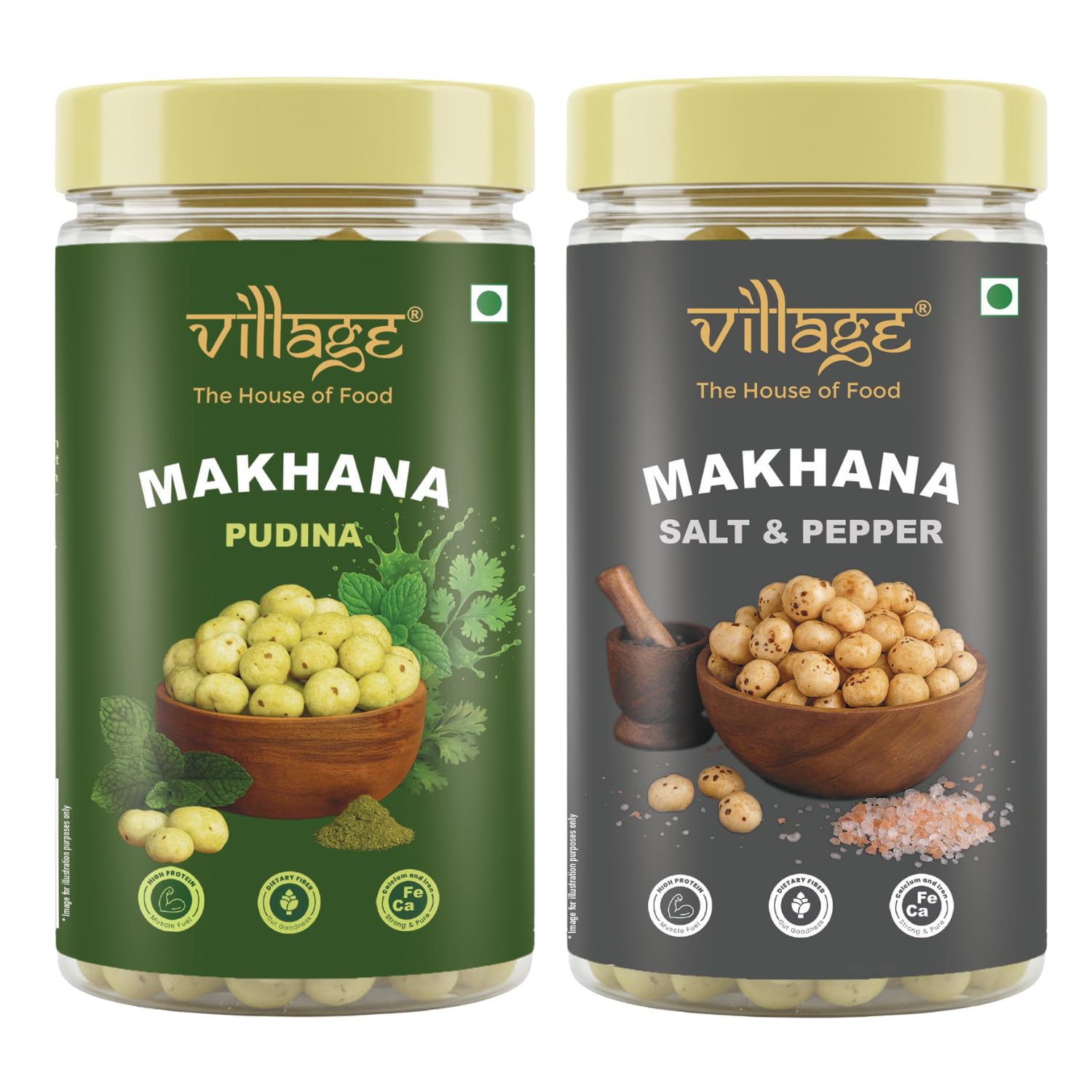 Village–The House of Food Crunchy Roasted Makhana | Pudina & Salt & Pepper Flavour | Crunchy Healthy Snack | Low Calorie, Gluten Free & Guilt-Free | 70g Each (Pack Of 2) - Related product
