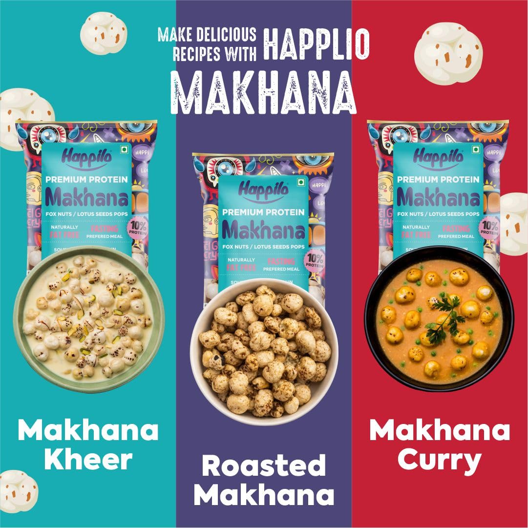 Happilo Premium All Natural Fox Nuts (Phool Makhana) 200g | Lotus Seeds, Gorgon Nuts, Puffed Kernels, Hand-Picked - View 3 of 4