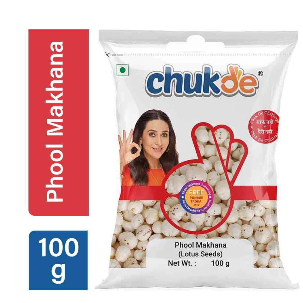 Chukde - Phool Makhana 100 Gram With Panjabi Tadka Seasoning - Fox Nuts - Lotus Seeds - Low Calorie, Rich in Protein & Antioxidants - Heart Healthy Snack - Ideal for Sabzi, Kheer, Pilaf, and Curries. - View 4 of 6