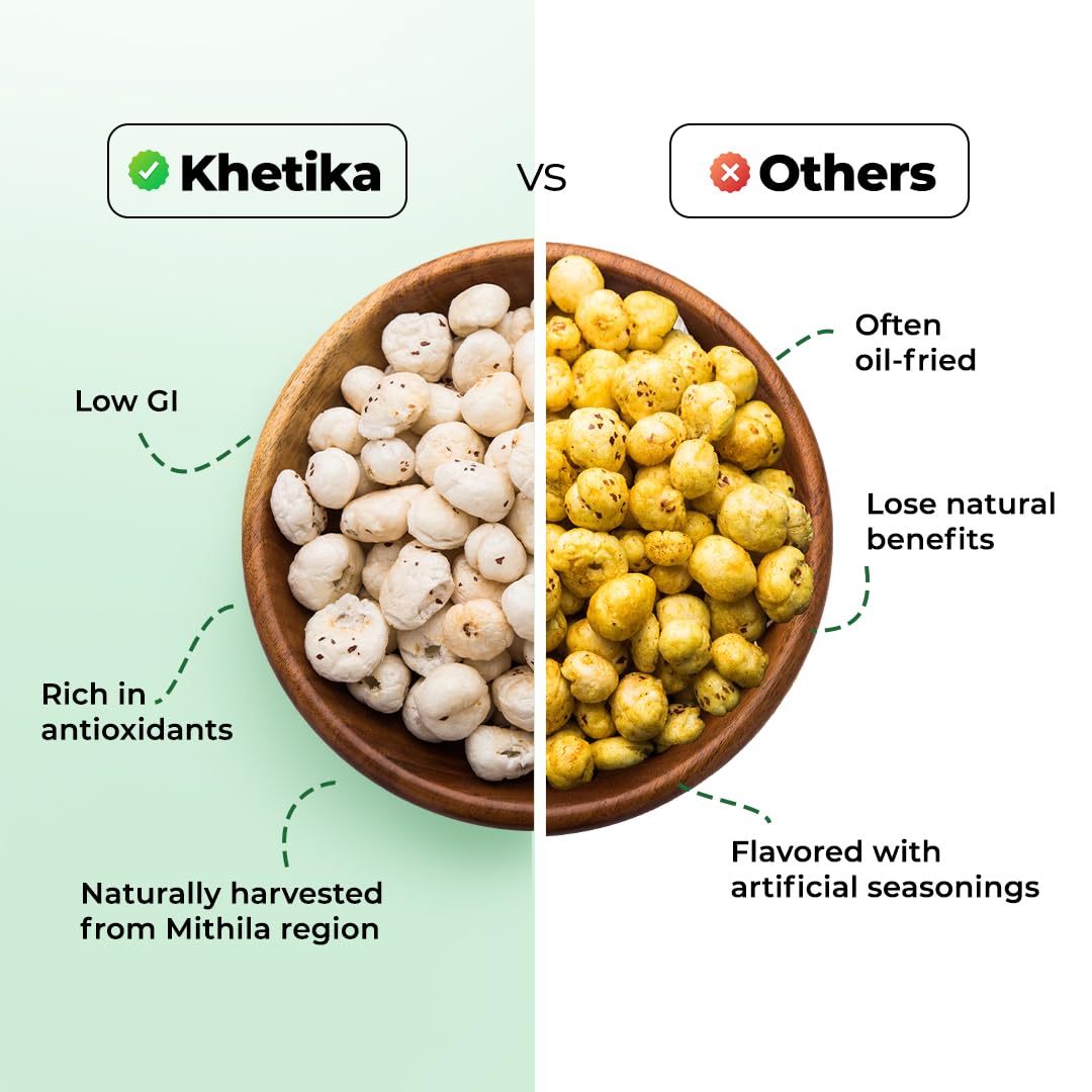 Khetika Premium Mithila Makhana 250g, Fit for Fasting, Raw Foxnuts, Phool Makhana for Prasadam - View 2 of 8