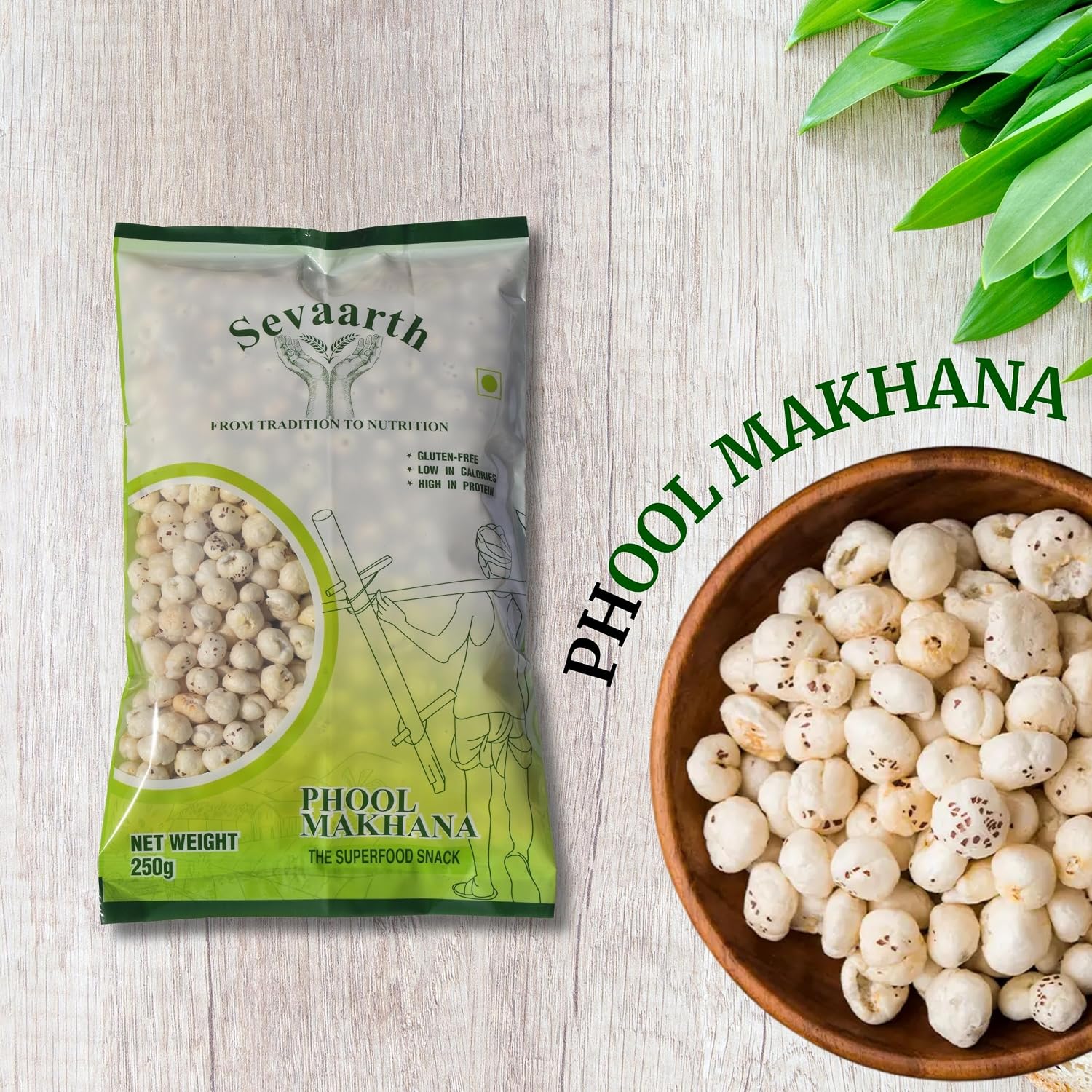 Sevaarth 5 Suta Jumbo Phool Makhana 250g | Premium Raw Fox Nuts (Lotus Seeds) | Large Size, High Protein, Gluten Free Healthy Snack | Vrat & Diet Friendly - View 4 of 5