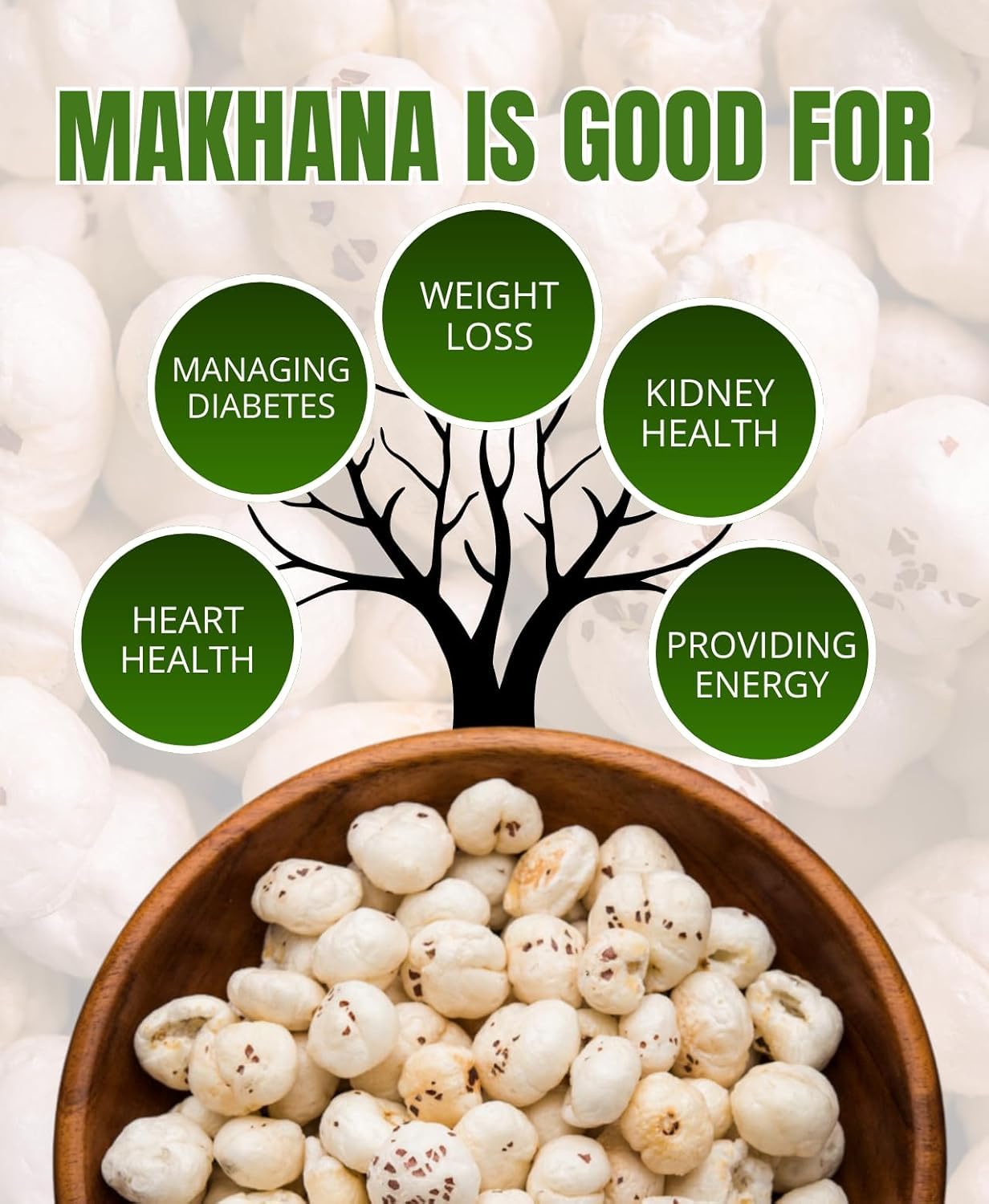 Farmers Studio Makhana 250 gm | Foxnuts/Crunchy Lotus Seeds | Gluten-Free Vegan Snack | High Protein, Low Fat - View 6 of 7