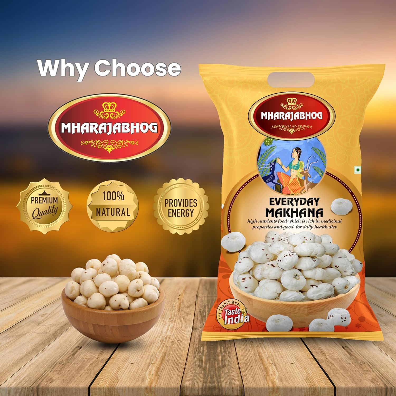 MHARAJABHOG Everyday Fox Nuts 250g Phool Makhana Raw Plain Lotus Seeds High Protein Unflavoured Fit for Fasting Pack of 1 - View 3 of 5