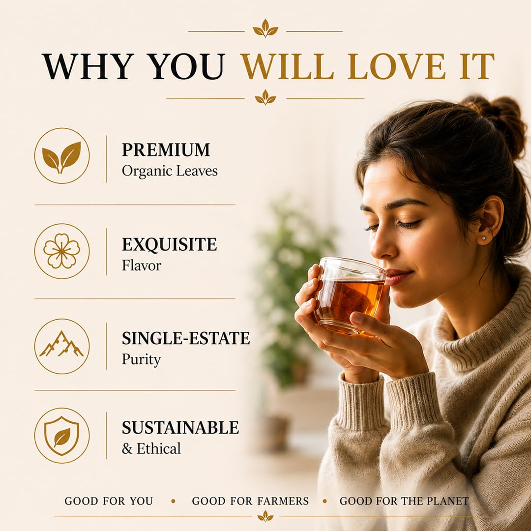 Your Spicemen Organic Darjeeling Blended Flush Tea 500g | First Flush Loose Leaf Spring Harvest | Whole Leaf Handpicked from Misty Highlands | Aromatic Limited Edition Luxury Black Tea Pack - View 4 of 6