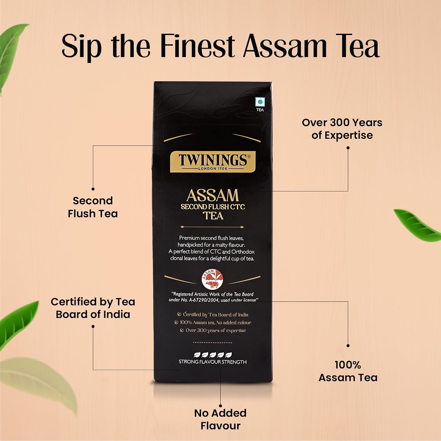 Twinings Assam Second Flush CTC Tea, 250g | Pack of 1 | 100% Assam Tea | Strong Flavour Strength | For Malty, Robust Flavour | No Added Colour - View 4 of 5