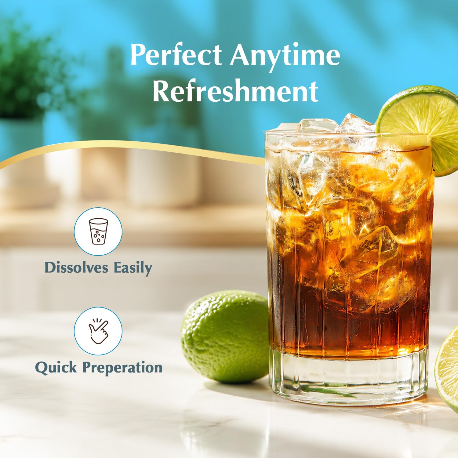 Amazon Brand - Vedaka Lemon Flavoured Instant Tea Premix | Iced Tea | 400 g | Refreshing Lemon Taste | Quick-Mix Convenience | FSSAI Approved - View 3 of 8