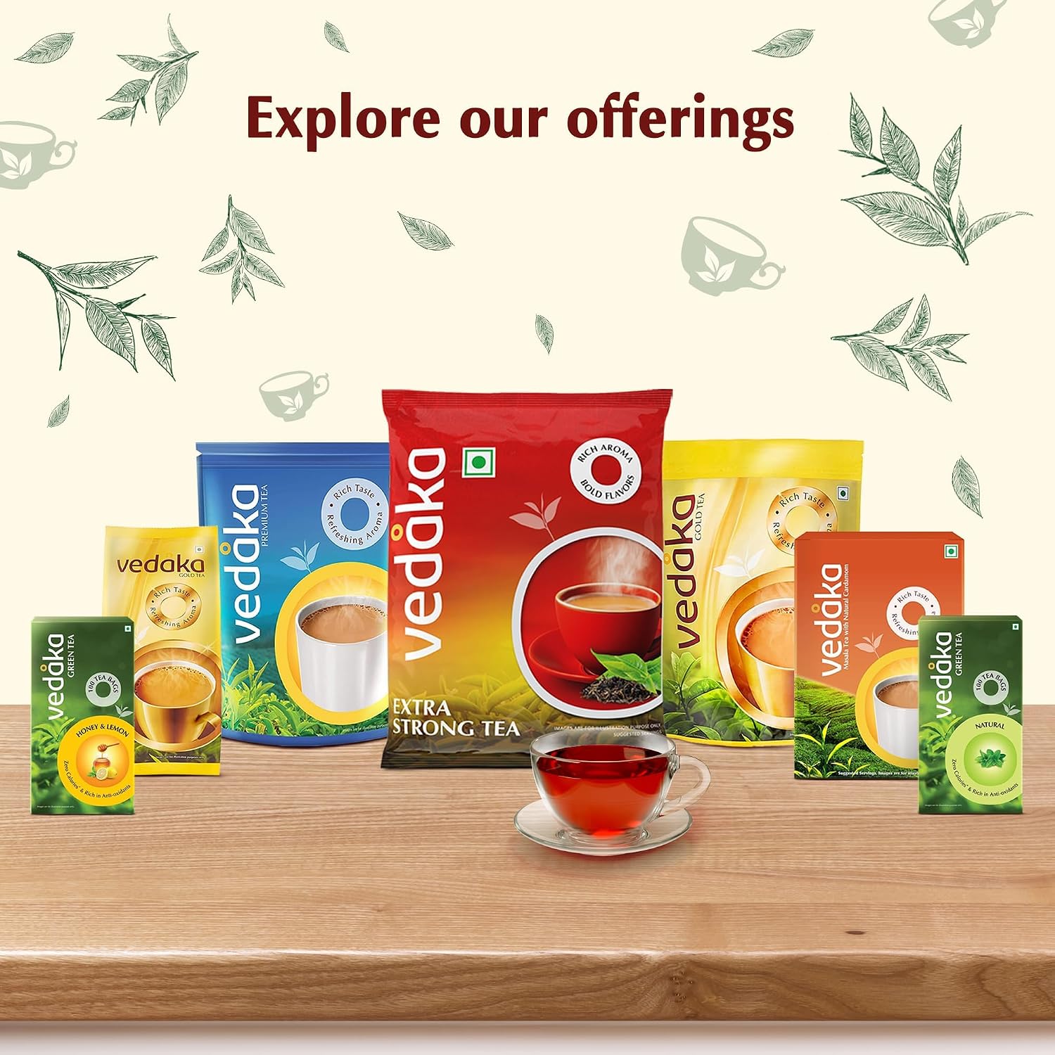 Amazon Brand - Vedaka Extra Strong Tea Powder | 500 g | Kadak Chai | Bold & Aromatic | Refreshing Black Tea - View 2 of 7