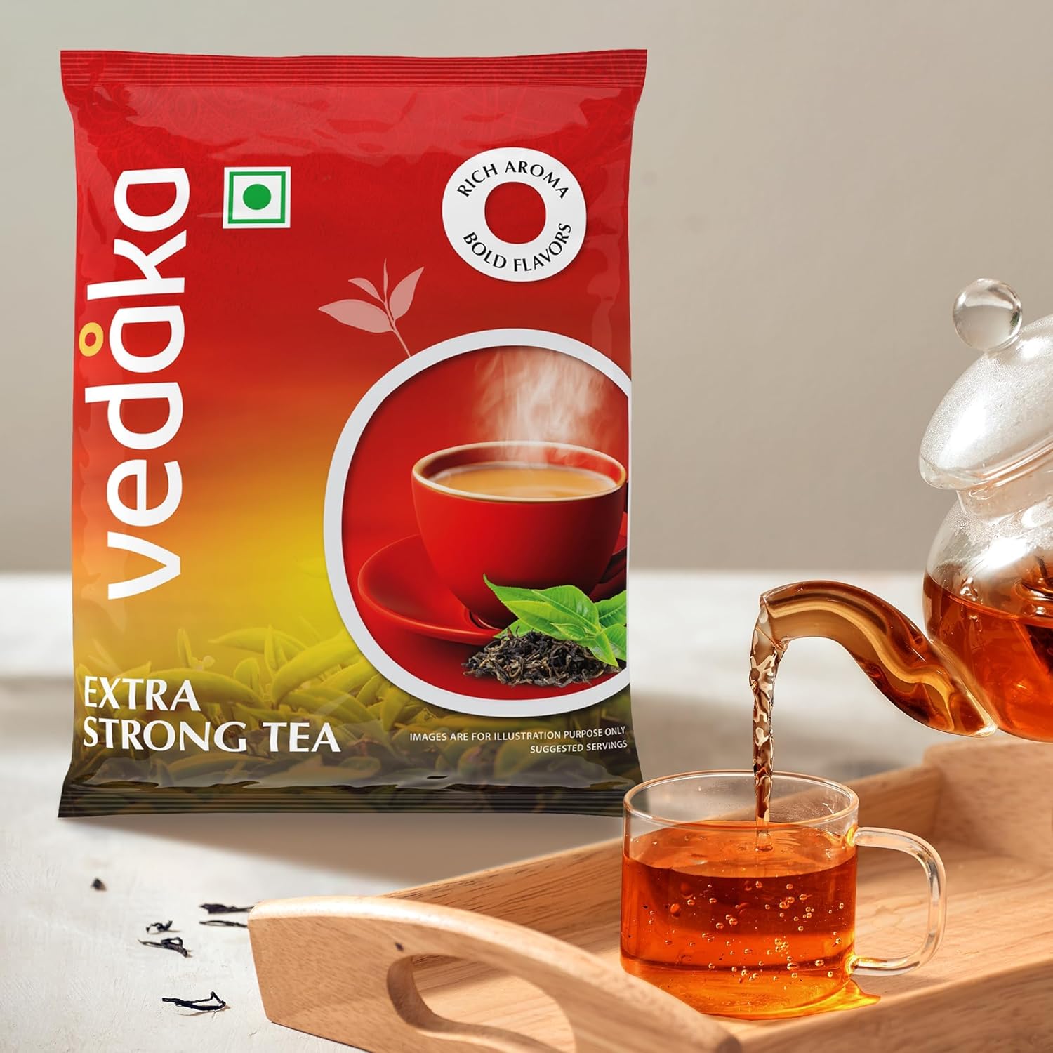 Amazon Brand - Vedaka Extra Strong Tea Powder | 500 g | Kadak Chai | Bold & Aromatic | Refreshing Black Tea - View 4 of 7