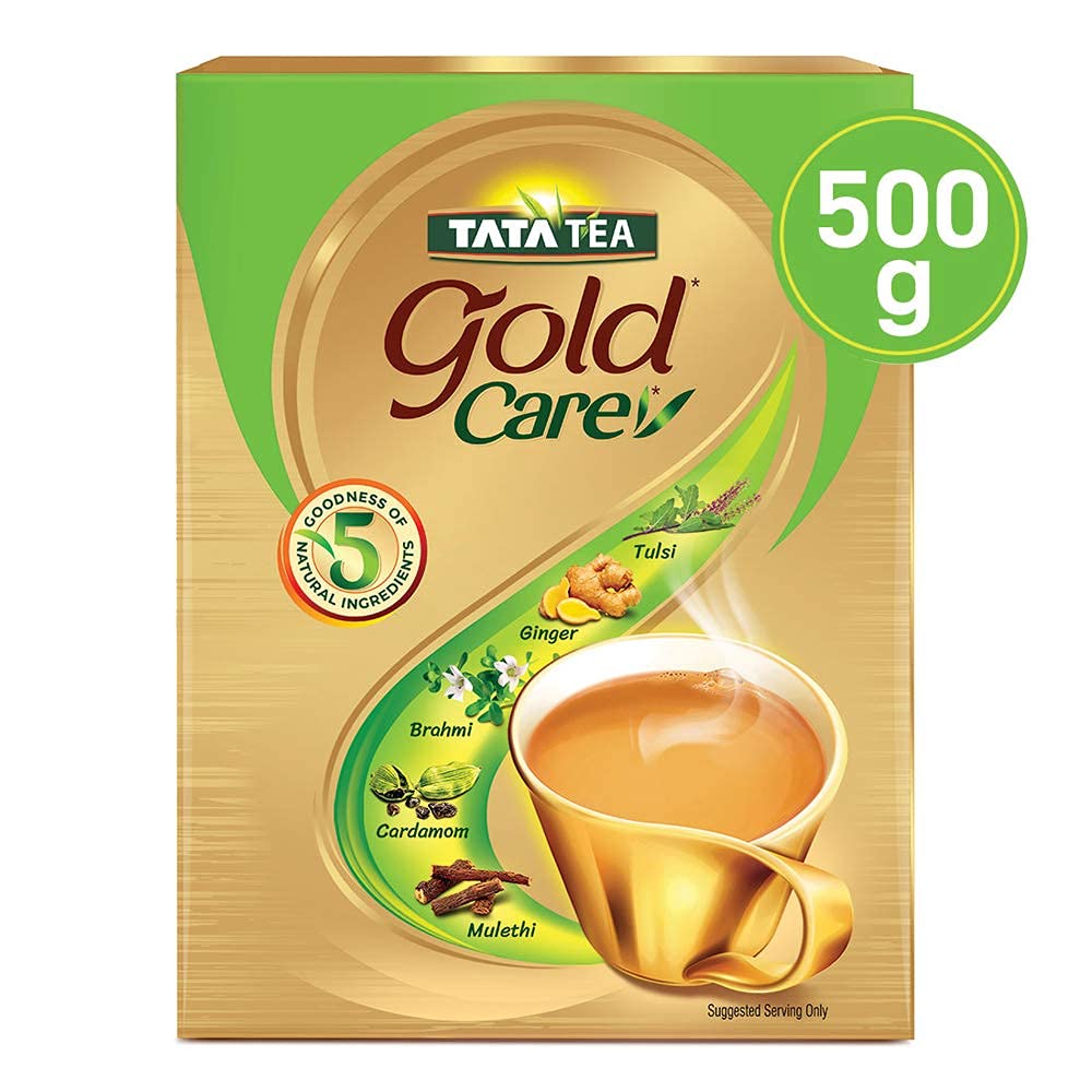 Tata Tea Gold Care 500 gram, Goodness Of Cardamom, Ginger Powder, Tulsi, Brahmi & Mulethi, Natural Ingredients, Exquisite Blend Of Tea, Rich In Taste, Black Tea - View 4 of 5