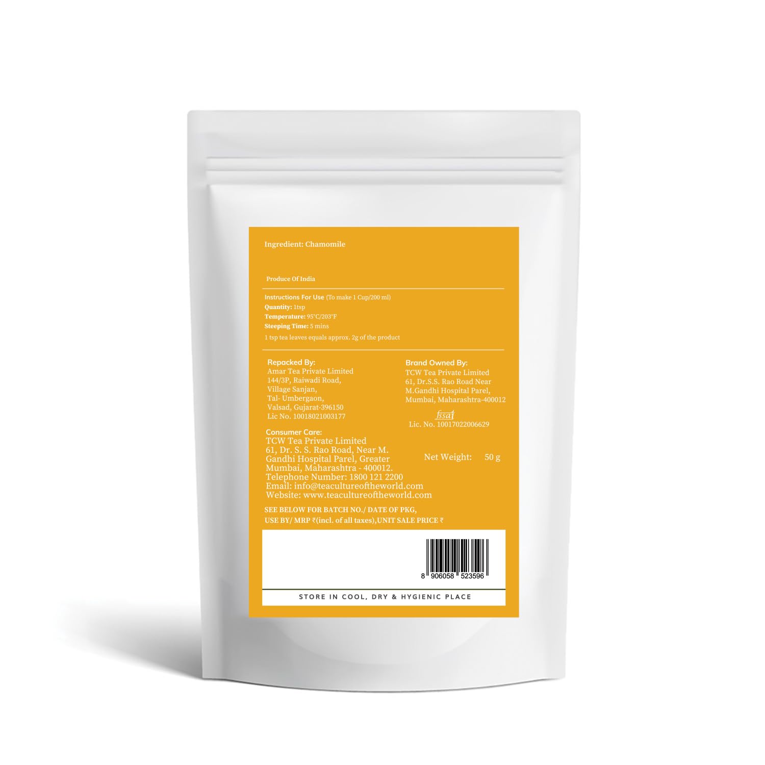Tea Culture of the World, Pure Chamomile Flower | Caffeine Free Herbal | Good Sleep, Stress Relief, Bedtime Tea | 100% Natural Chamomile Flower Tea Leaves - 50g - View 5 of 5