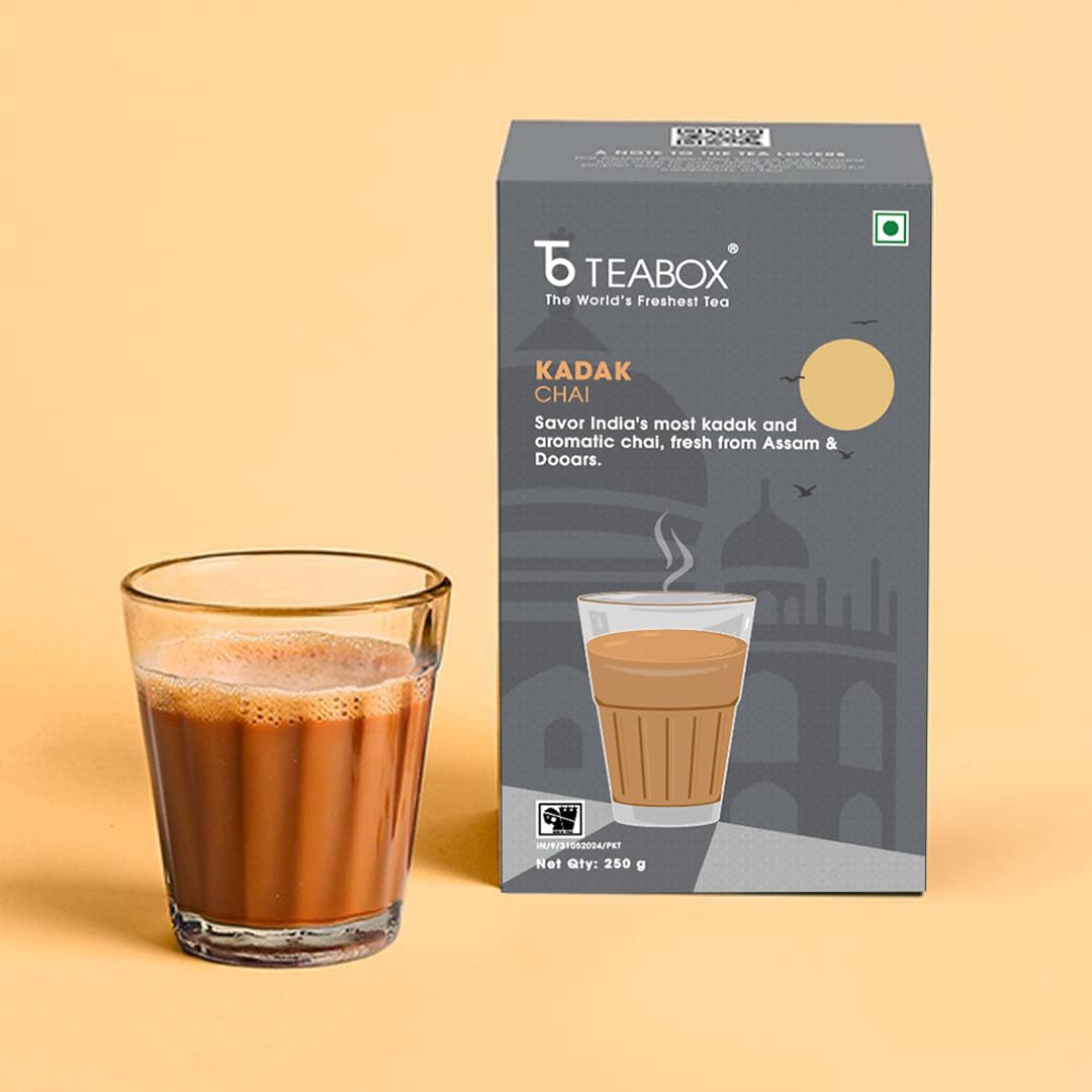 Teabox Premium Kadak Chai Vacuum Sealed Pack for Freshness | Sourced From The Estates Of Assam & Dooars | Strong and Premium Chai Black Tea 250G - View 3 of 5