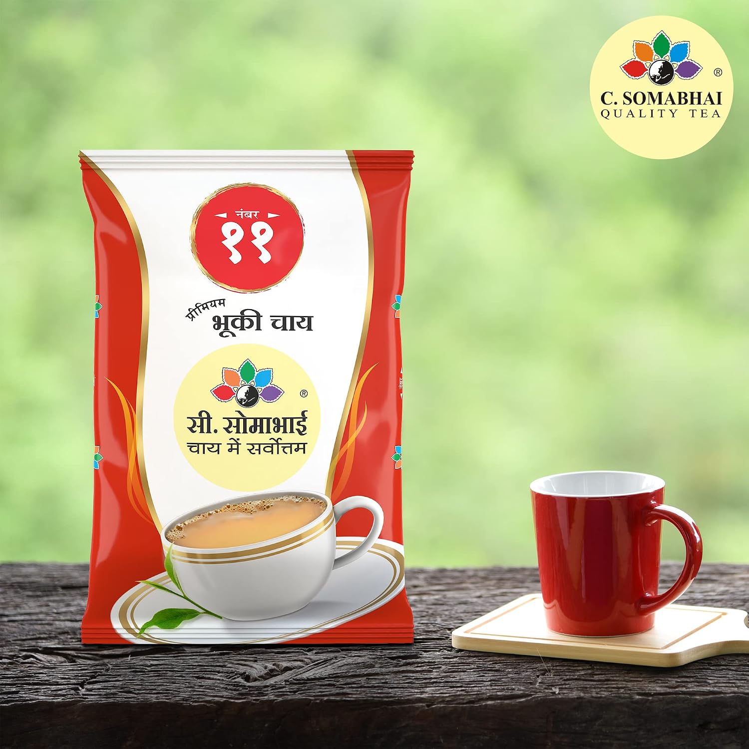 C Somabhai Tea No.11 CTC Premium Black Tea 1kg | Bold & Strong Assam Bhuki Chai | Rich Flavor Kadak Chai Patti | Authentic Black T Powder | Daily Use for Office & Home | Energizing Indian Chaay - View 2 of 5