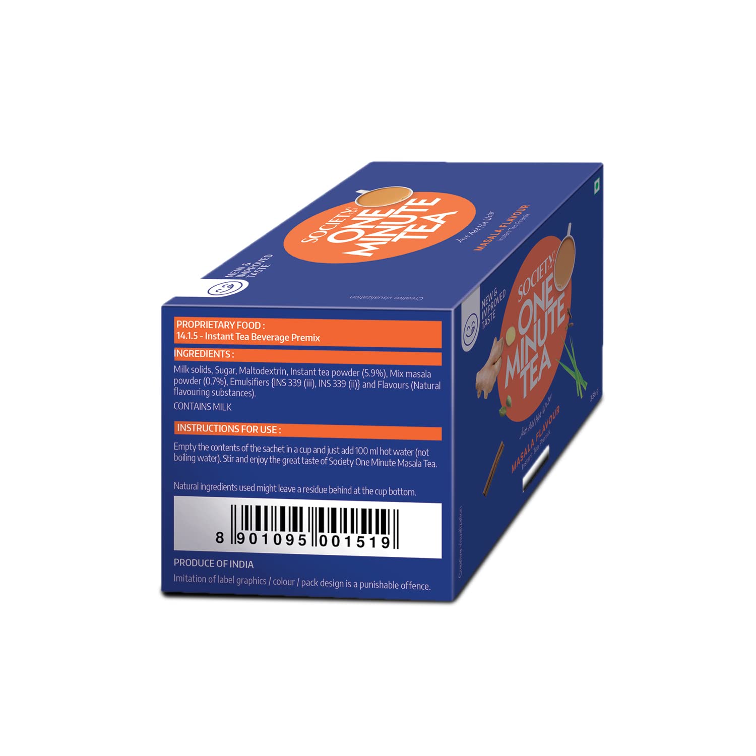 Society One Minute Tea | Pack of 24 | Travel Pack | Masala Tea | 336 g | Strong blend | Made with Indian spices | Pack of 1 - View 5 of 5