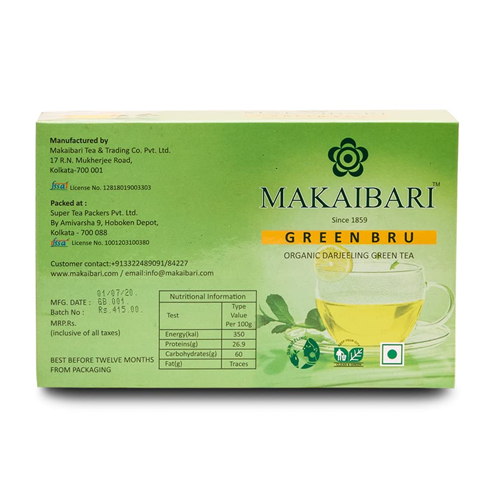 Makaibari Green Bru Darjeeling | Tea Bags| Premium Green Tea | Anti-Oxidants, Immunity Booster | 100 Tea bags - View 5 of 5
