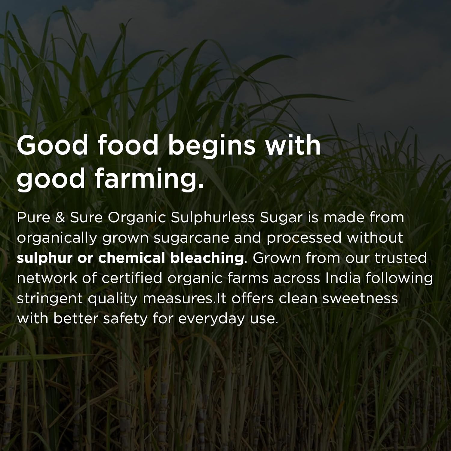 Pure & Sure Organic Sugar (Chini) 500GM| 100% Organically Processed from Quality Sugarcanes | Chemical Free & Sulphur Free - View 4 of 5