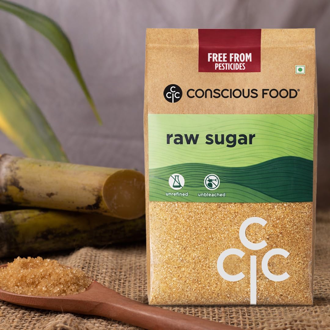 Conscious Food Natural Raw Sugar | 500 gm | Unrefined & Unprocessed Raw Sugar | Khandsari, Desi Khand | Natural Sugar - View 4 of 6