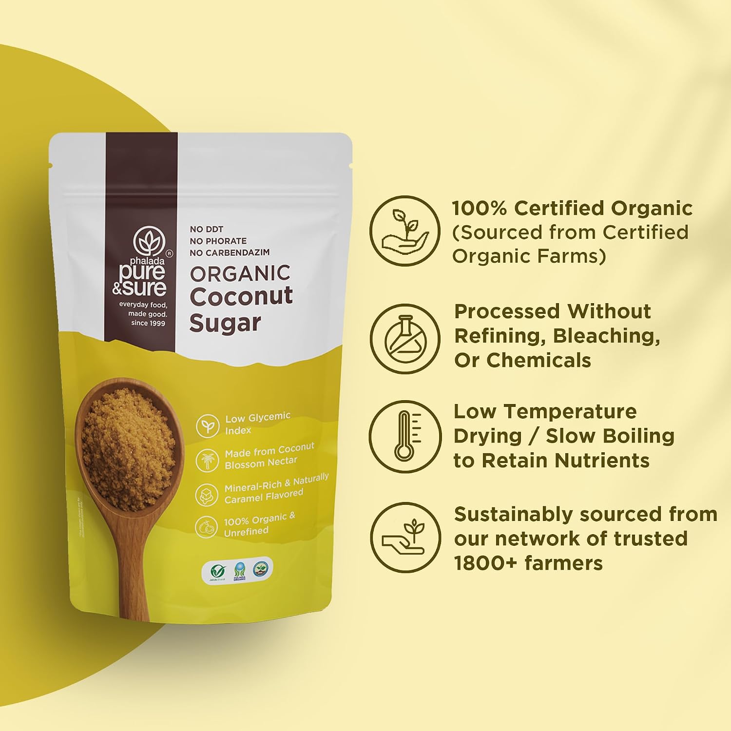 Pure & Sure Pure and Sure Organic Coconut Sugar, 500g - View 4 of 5