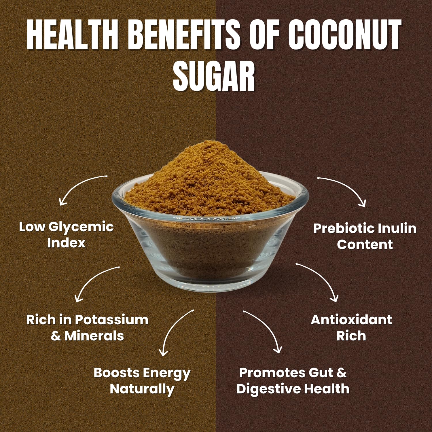 VASUNDHARA DHARITRI Coconut Sugar (Jaggery), 500g | Organic & Unrefined, Low GI, High Antioxidants & Minerals, Chemical-free, Sugar Substitute for Tea, Coffee, Cooking & Baking - View 2 of 5