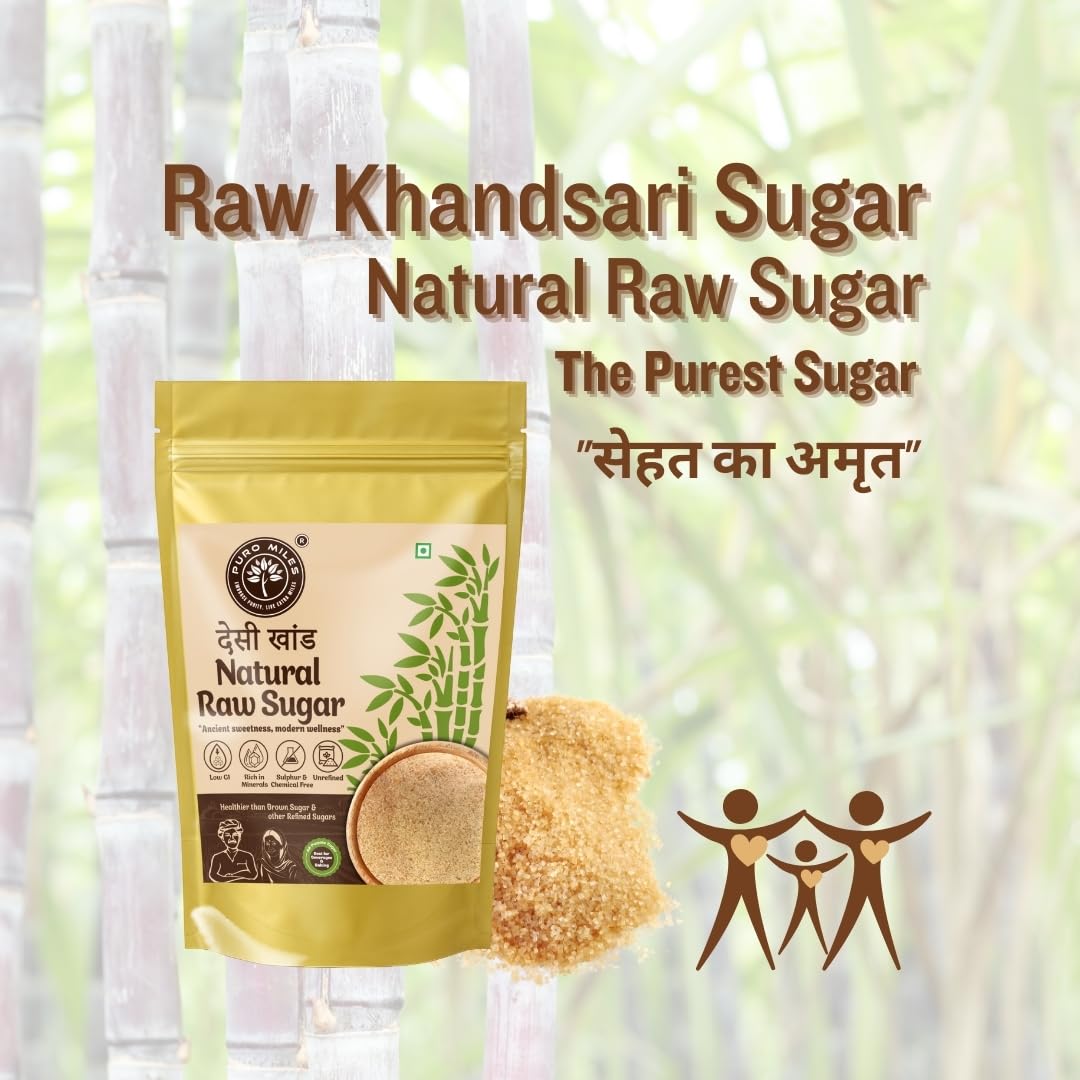 Desi Khand | Raw Sugar| Organic & Unrefined | Unprocessed & Natural | Free from chemicals and preservatives | Substitute to refined white sugar (800gm) - View 4 of 5