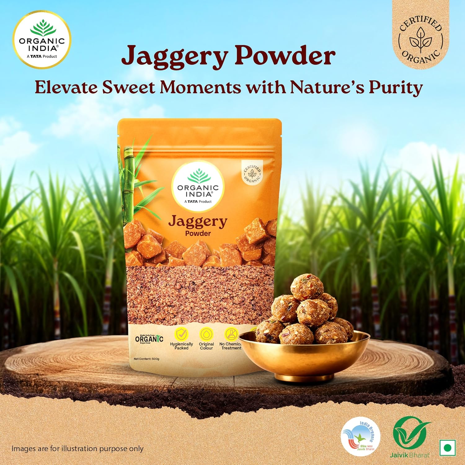 ORGANIC INDIA Jaggery Powder - 500G, Pure & Natural, No Chemical Additives, Rich In Vitamins & Minerals, A Healthy Sugar Substitute - View 5 of 6