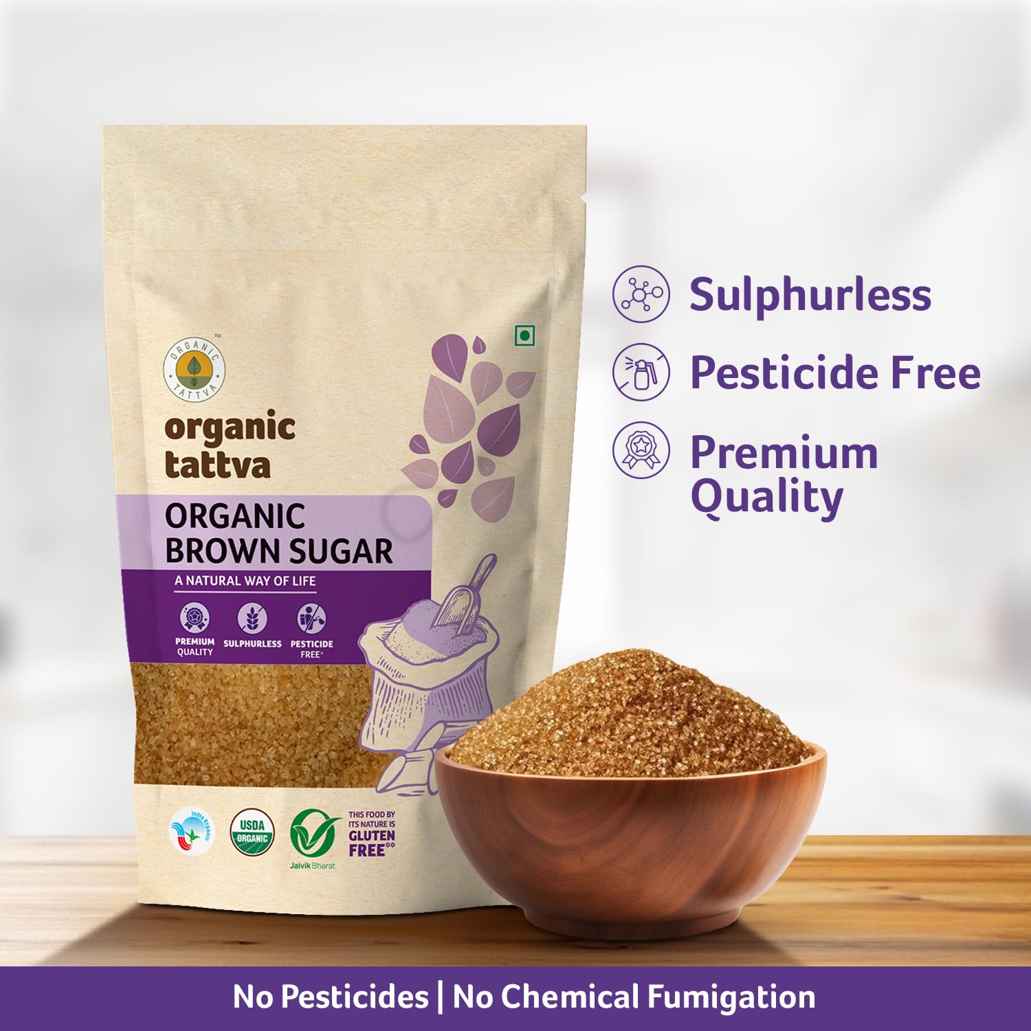 Organic Tattva Brown Sugar 1kg | USDA Certified Natural Brown Sugar for Healthy Sweetening | Organically Processed from Fresh Sugarcane - View 2 of 5