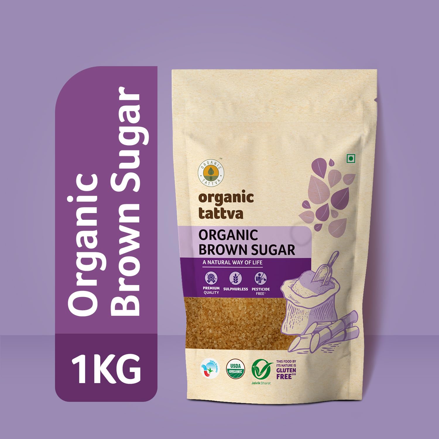 Organic Tattva Brown Sugar 1kg | USDA Certified Natural Brown Sugar for Healthy Sweetening | Organically Processed from Fresh Sugarcane - View 4 of 5