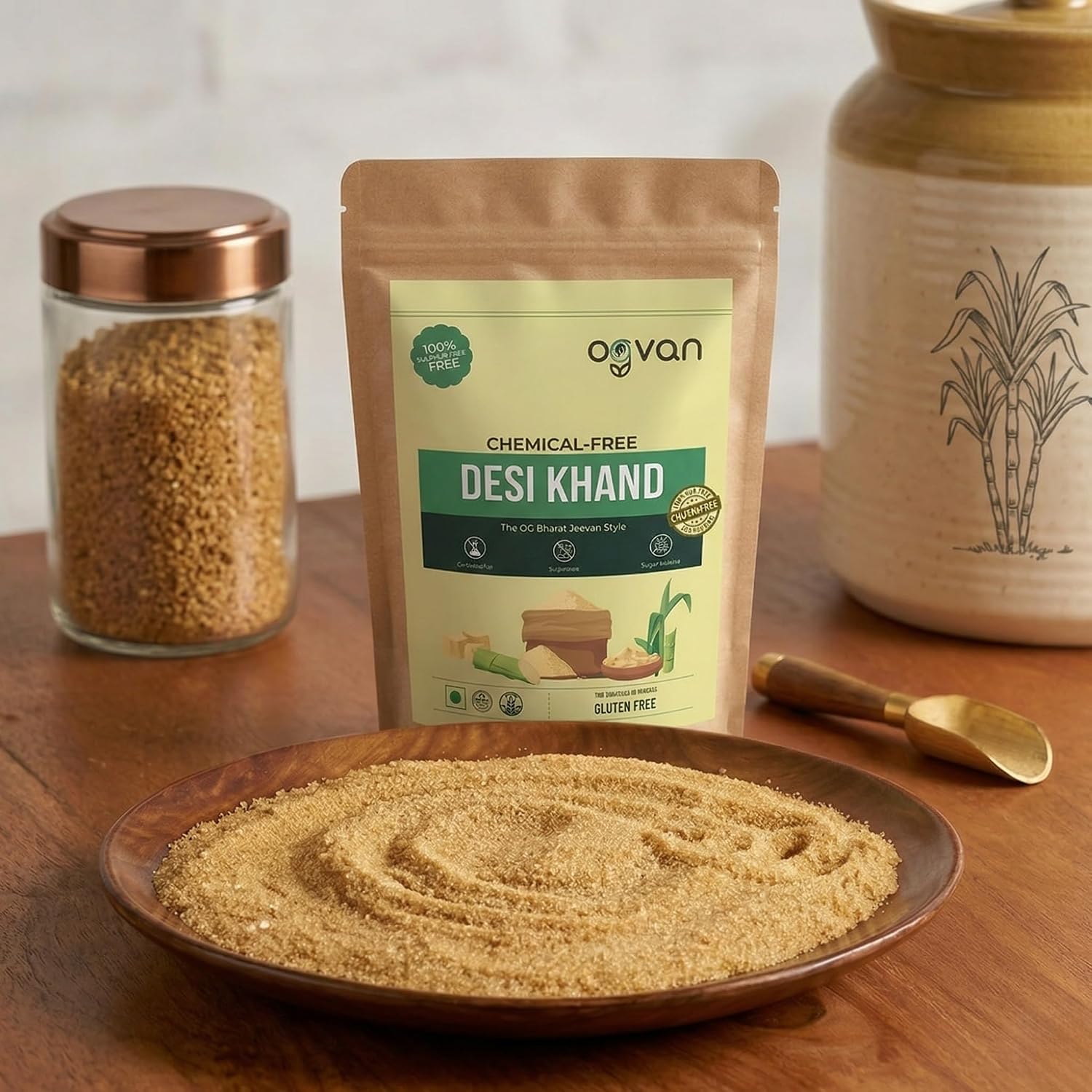 Ogvan Brown Desi Khand Unrefined Traditional Khandsari Sugar Lab Tested 950g - View 5 of 6
