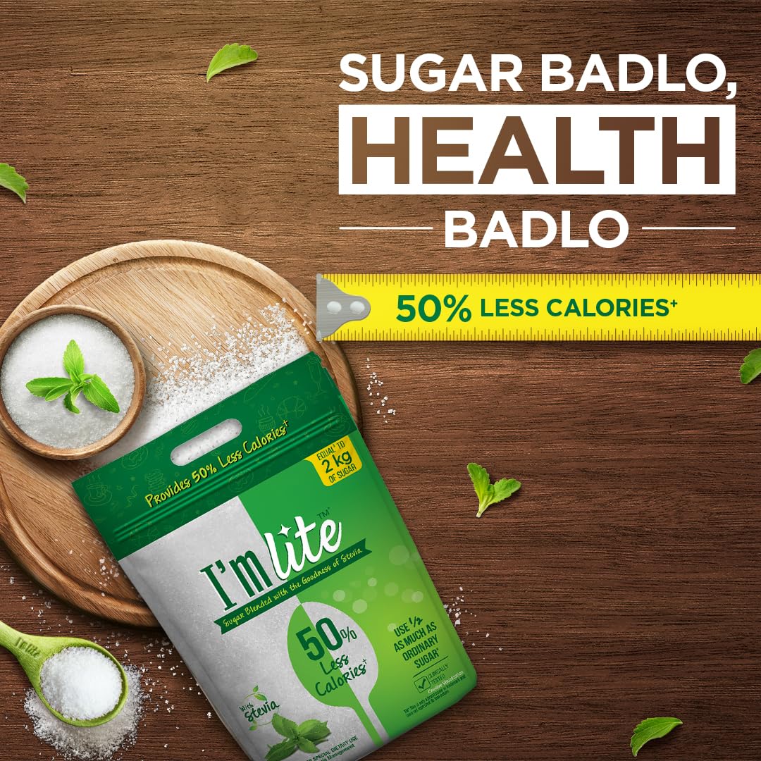 I'm Lite - Sugar blended with Stevia, 50% less calories, 1 Kg Pouch - View 5 of 6