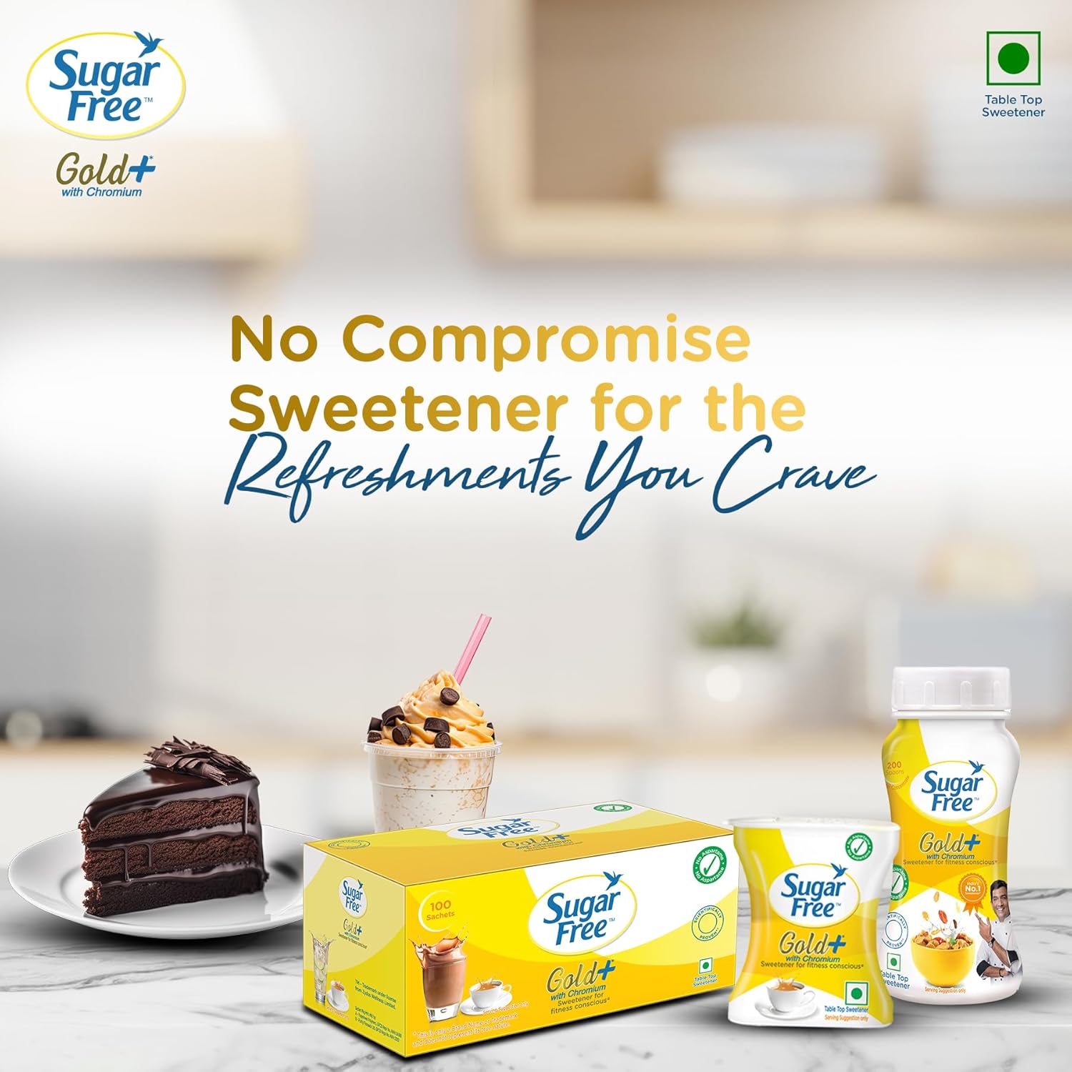 Sugar Free Gold, 500 Pellets| India s No.1 Sweetner| Sweet like Sugar with Low Calories| Scientifically Proven & Tested 50g - View 3 of 5
