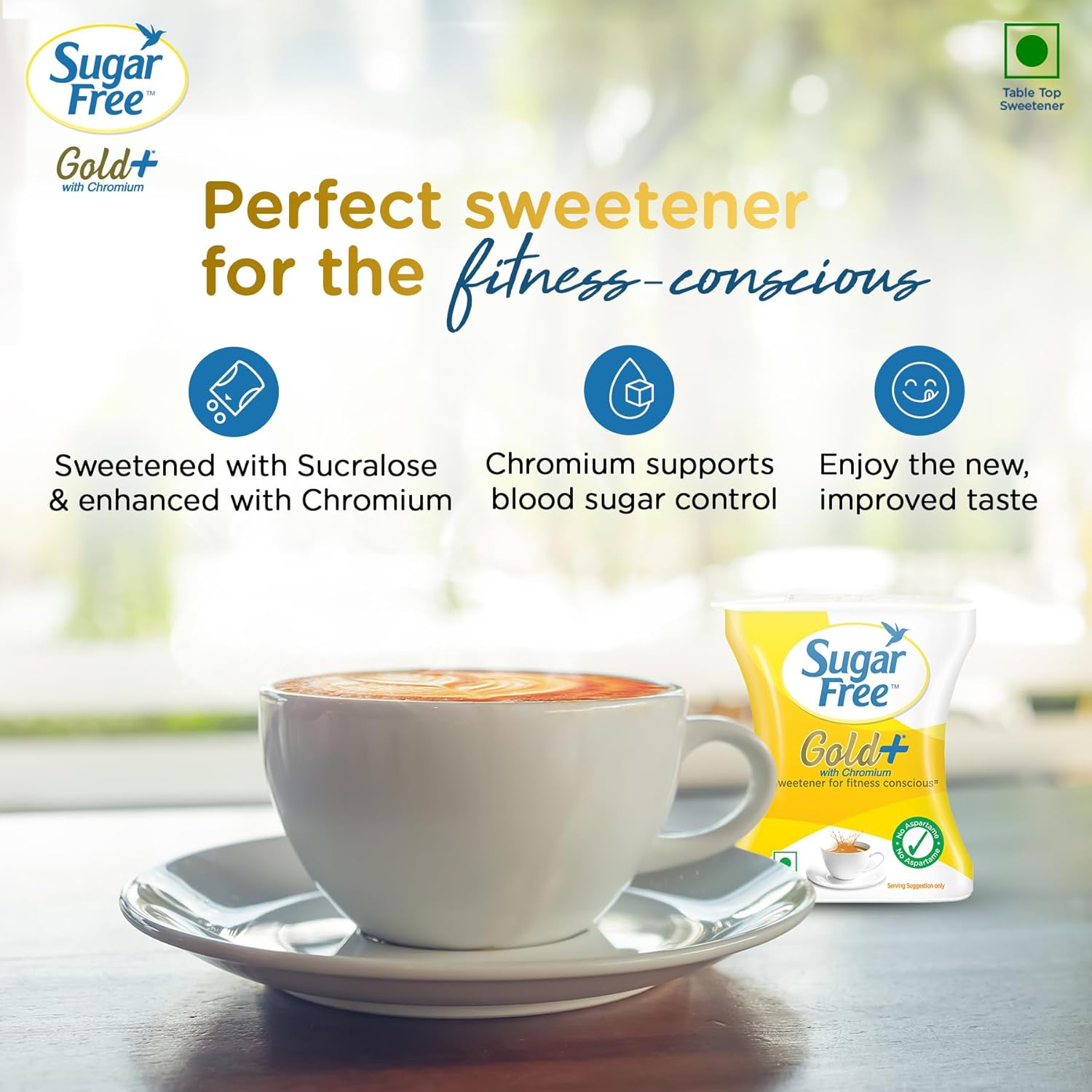 Sugar Free Gold, 500 Pellets| India s No.1 Sweetner| Sweet like Sugar with Low Calories| Scientifically Proven & Tested 50g - View 4 of 5
