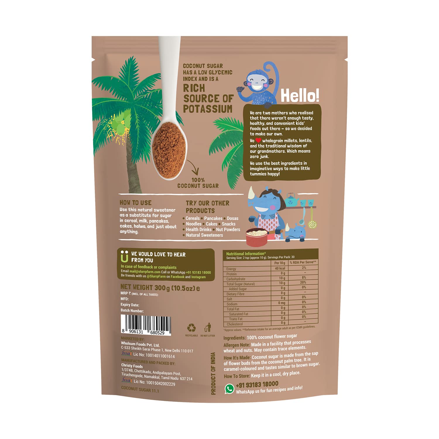 Slurrp Farm Coconut Sugar – Natural Sweetener, 300g - View 5 of 5