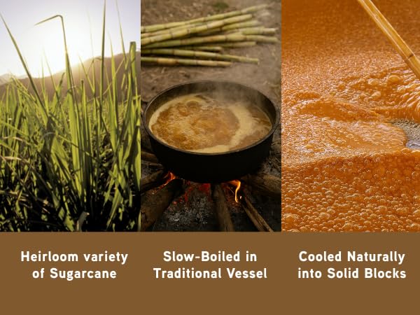 Praakritik Natural Jaggery 900g, Unrefined & Chemical-Free, Traditional Cane Sugar, No Preservatives, Pure & Natural Sweetener for Cooking & Baking - View 4 of 5