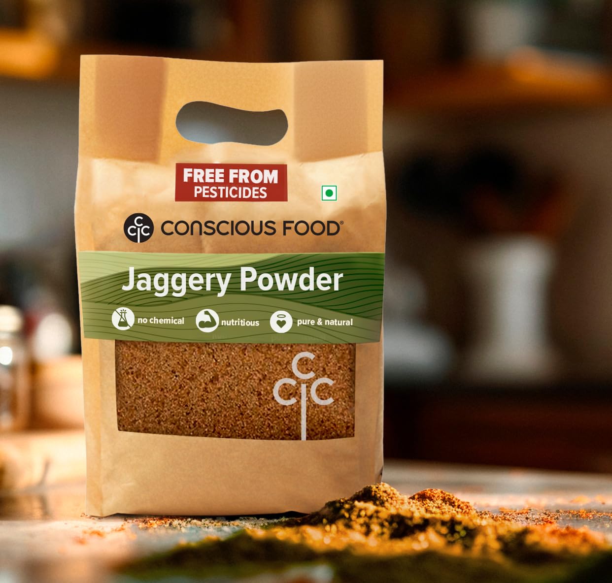 Conscious Food Jaggery Powder, 1 kg | Pure, Natural & Chemical Free | Healthy Sugar Alternative | Gur, Gud Powder, Sharkara Bellam, Nattu Sakkarai, Vellam - View 5 of 5