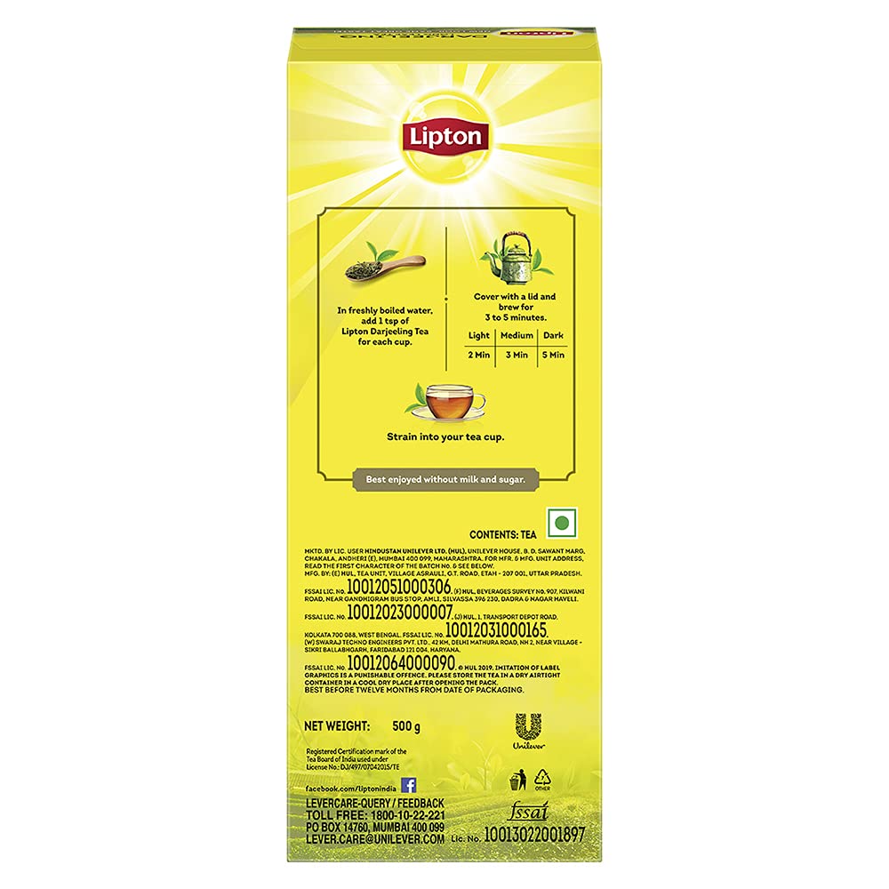 Lipton Darjeeling Long Leaf Loose Tea 500 g Pack|| 100% pure and authentic Darjeeling Long Leaf Black Tea - View 2 of 5