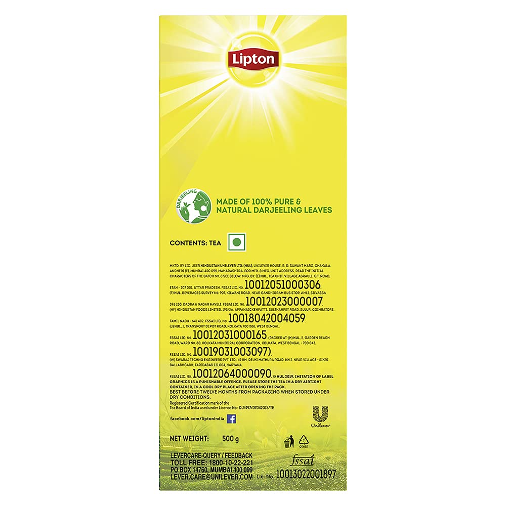 Lipton Darjeeling Long Leaf Loose Tea 500 g Pack|| 100% pure and authentic Darjeeling Long Leaf Black Tea - View 5 of 5