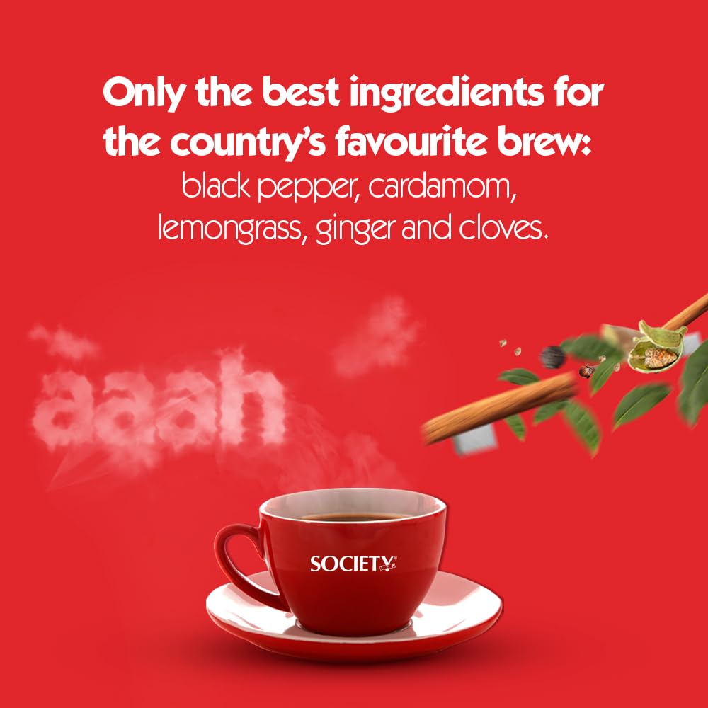 Society Tea Masala Chai | 250 g Pack | Pack of 1 | Made with Cardamom Ginger, Cloves Black Pepper and Lemongrass | Classic Masala Tea - View 2 of 4