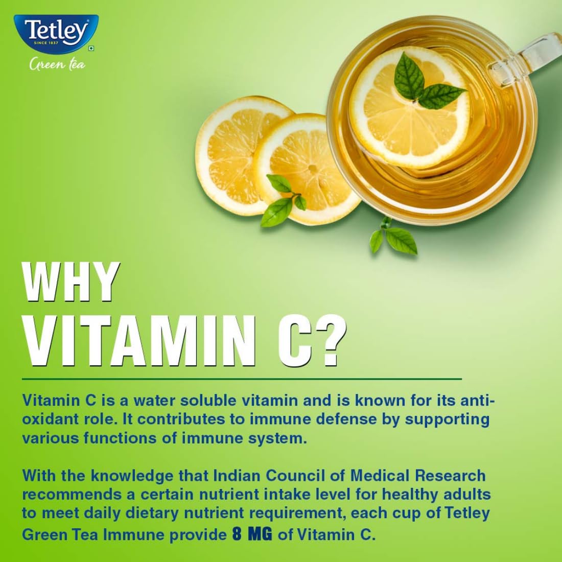 Tetley Green Tea, Ginger, Mint and Lemon, 100 Tea Bags - View 3 of 5