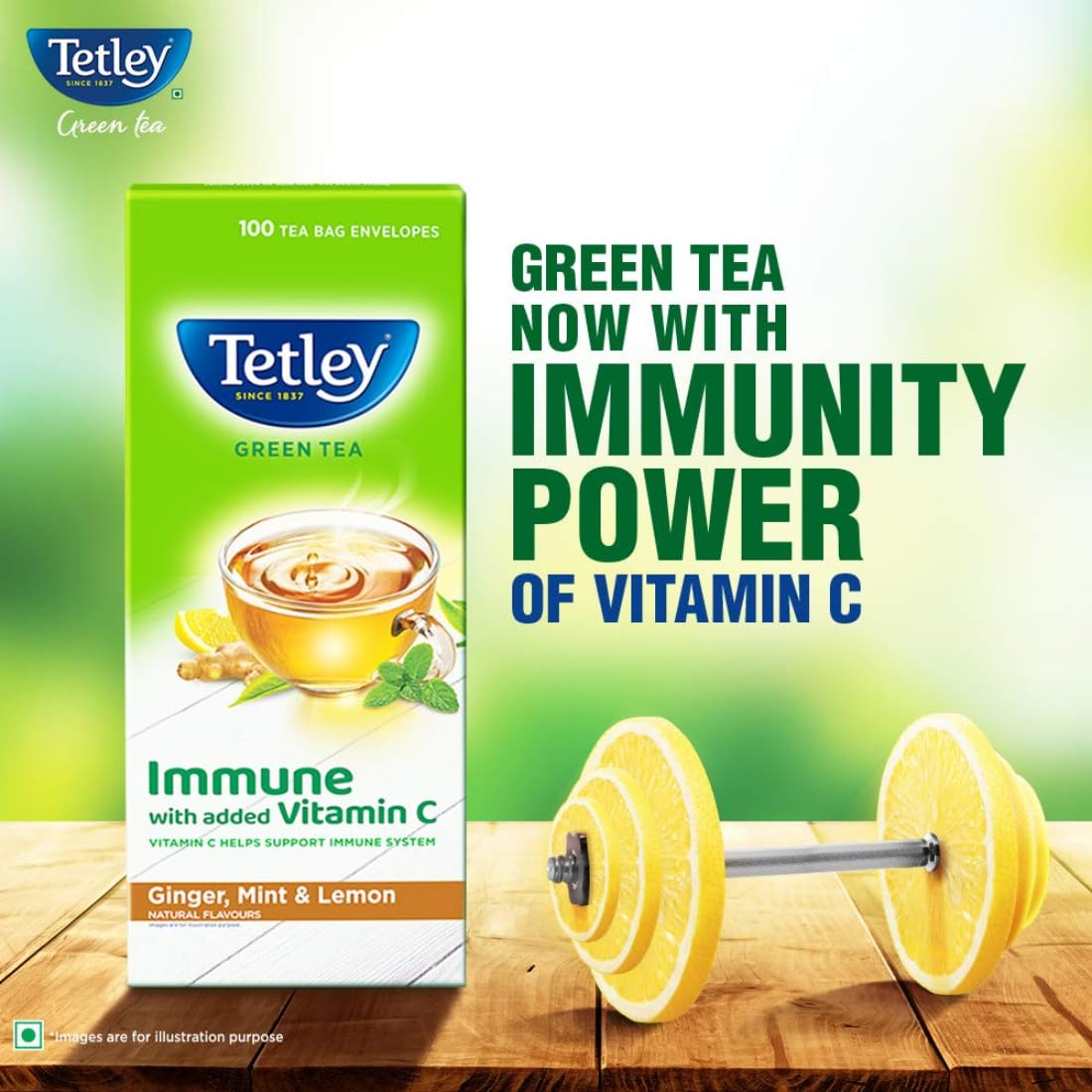 Tetley Green Tea, Ginger, Mint and Lemon, 100 Tea Bags - View 4 of 5