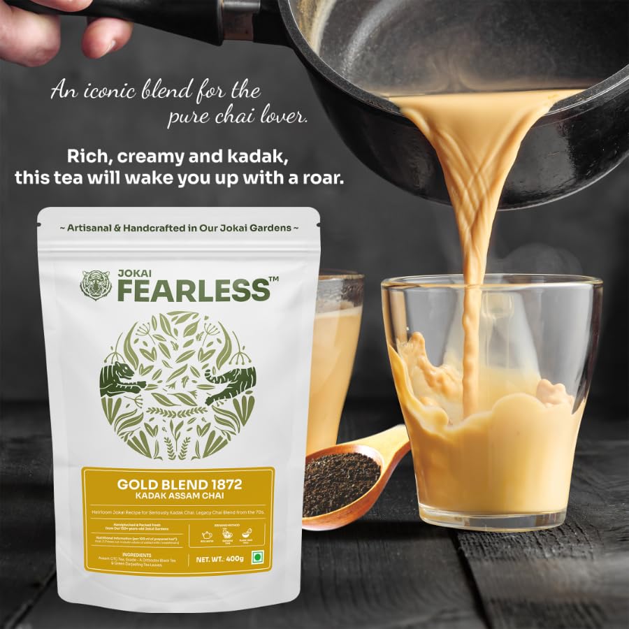 Fearless Tea Gold Blend 1872 Ctc Chai, 400 Gm | Kadak Assam Chai Patti | Premium Black Tea Powder, Darjeeling Long Leaves | Organic Taste, Strong Aroma & Natural Colour | Fresh Loose Leaf - View 4 of 4