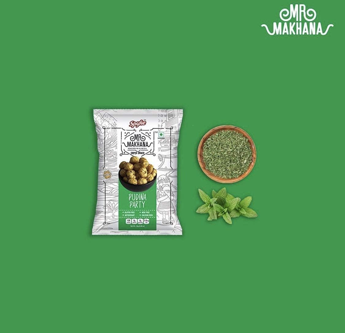 TAJ Gourmet Foods Mr Makhana Pudina Party 75g I Gluten-free I MSG Free I Healthy Snacks I Roasted in Olive Oil I Zero Trans Fat I Rich Calcium I Roasted Makhana & Foxnuts - View 4 of 7