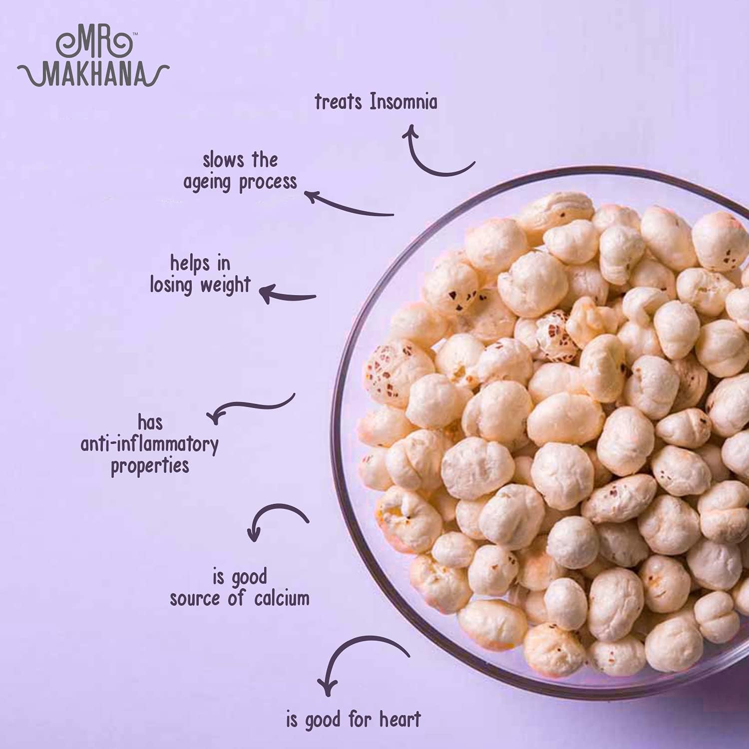 Mr Makhana Sea Salt & Vinegar 75g I Gluten-free I MSG Free I Healthy Snacks I Roasted in Olive Oil I Zero Trans Fat I Rich Calcium I Roasted Makhana & Foxnuts - View 4 of 5