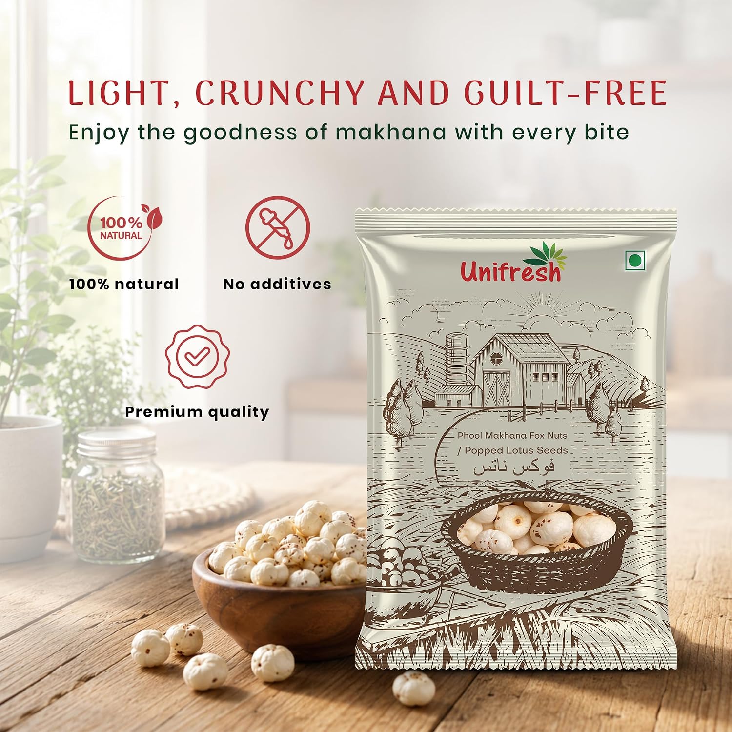 Unifresh Phool Makhana Fox Nuts/Popped Lotus Seeds, 100g - View 2 of 4