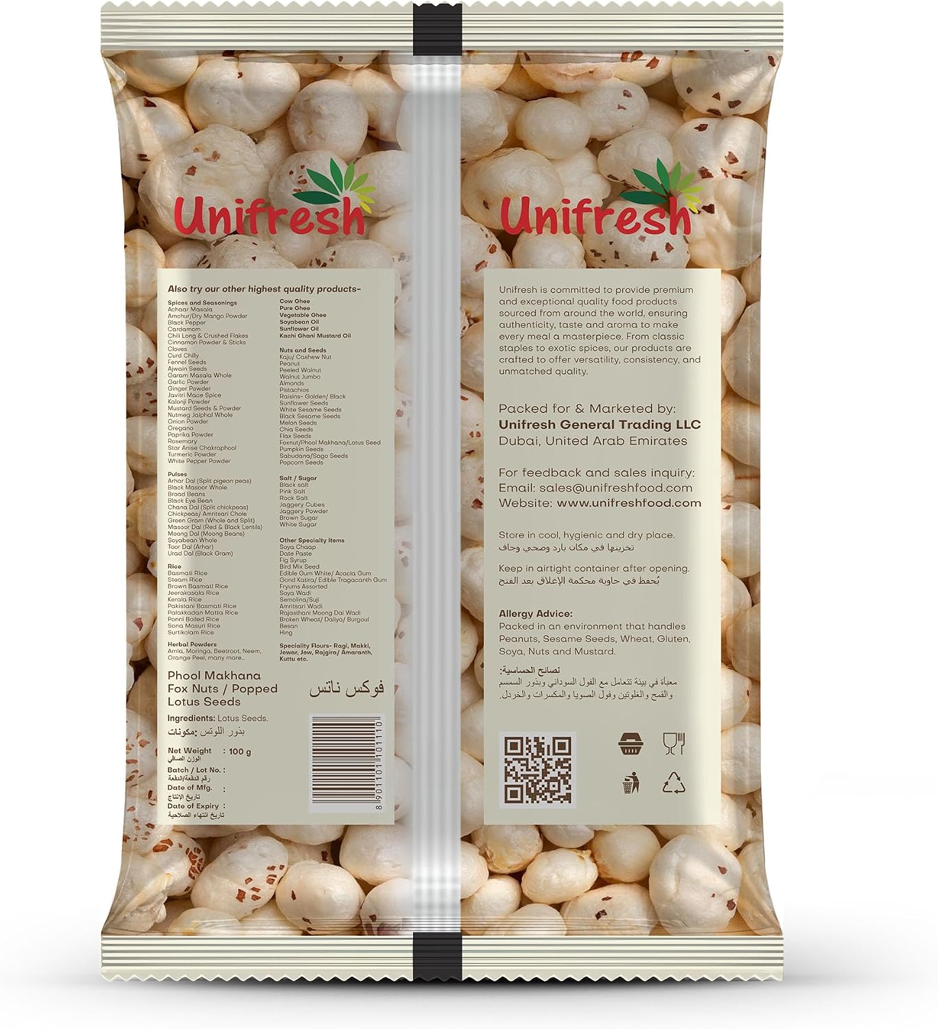 Unifresh Phool Makhana Fox Nuts/Popped Lotus Seeds, 100g - View 3 of 4